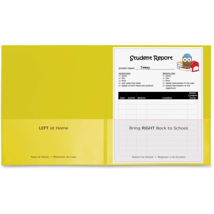 C-Line Classroom Connector Folders 9"x11-3/4" 25/BX Yellow 32006