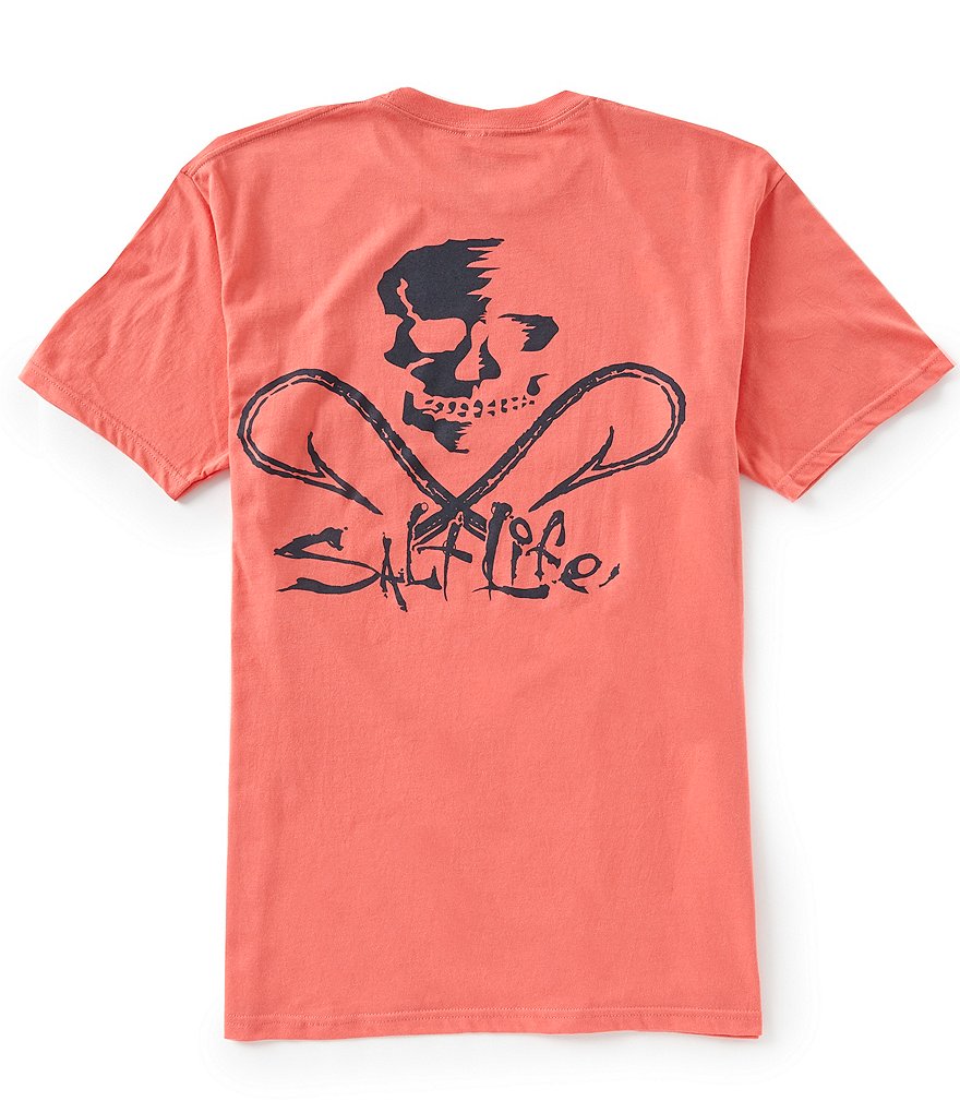 Salt Life Skull And Hooks Screen Print Short-Sleeve Pocket Tee