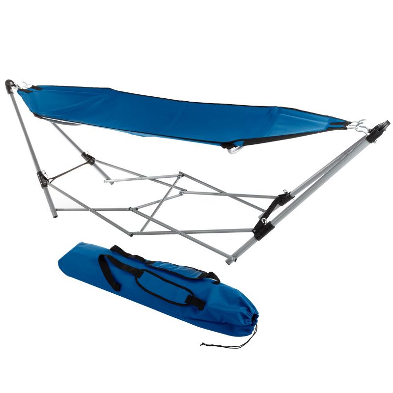 Hastings Home Portable Hammock with Stand, Blue