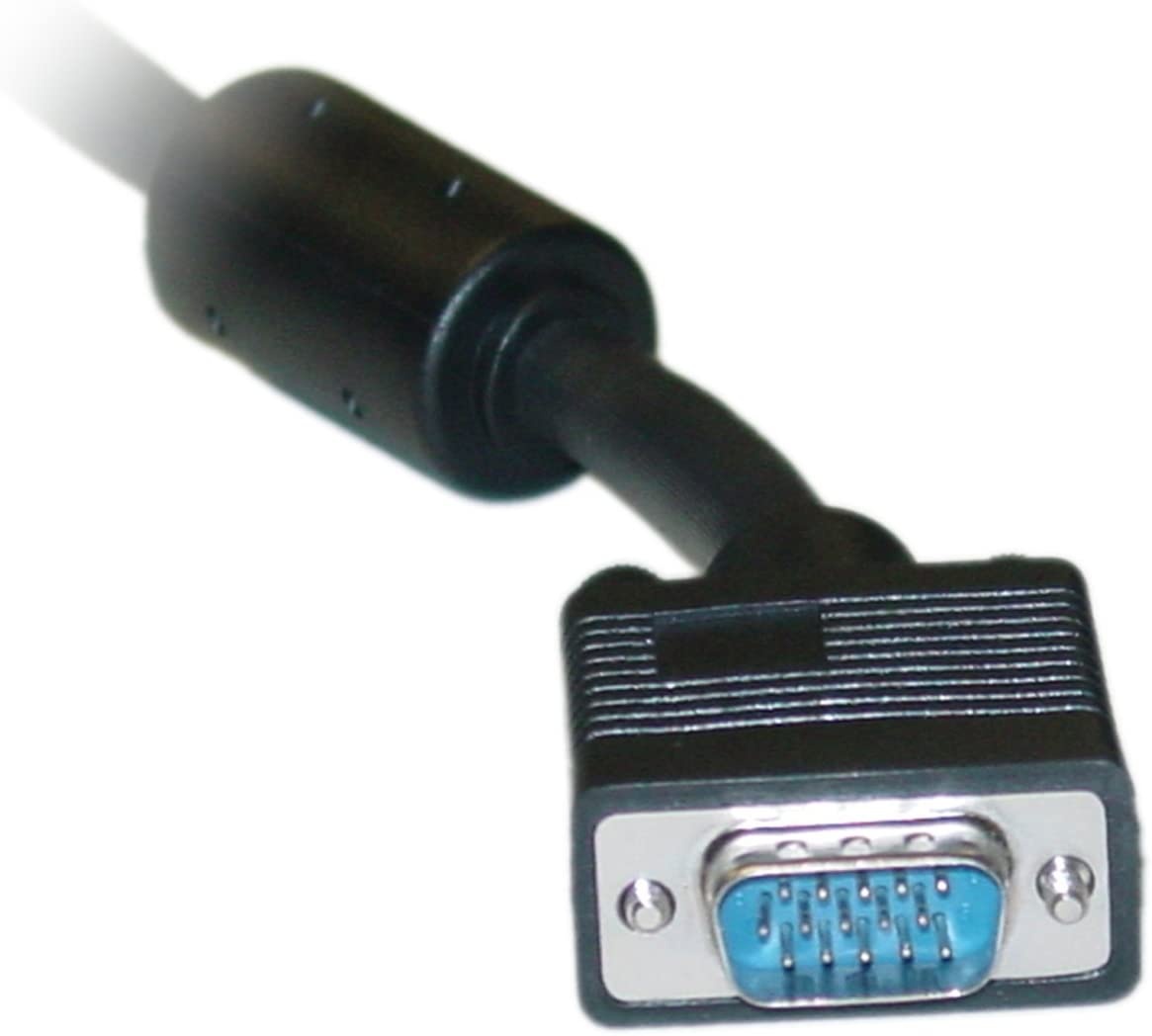 ACL 35 Feet HD15 Male to HD15 Male SVGA Cable with Ferrite Bead Coaxial Construction Double Shielded Black 1 Pack