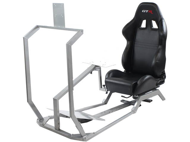 GTR Simulator - Model GT with Real Racing Seat, Driving Racing Simulator Cockpit with Gear Shifter Mount and Single Monitor Mount. Steering Wheel & Pedal is not Included