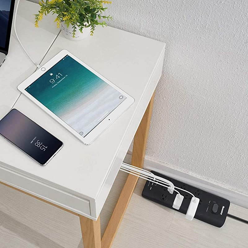 Surge Protector Power Strip 12 Outlets Extender with 3 USB Charging Ports 5V31A 6 Foot Extension Cord 4000 Joules