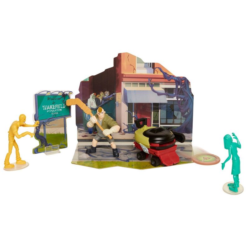 The Last Kids on Earth Dirk Action Figure 2.5" - Hero Pack Playset with 2 Zombies & Disk Launcher
