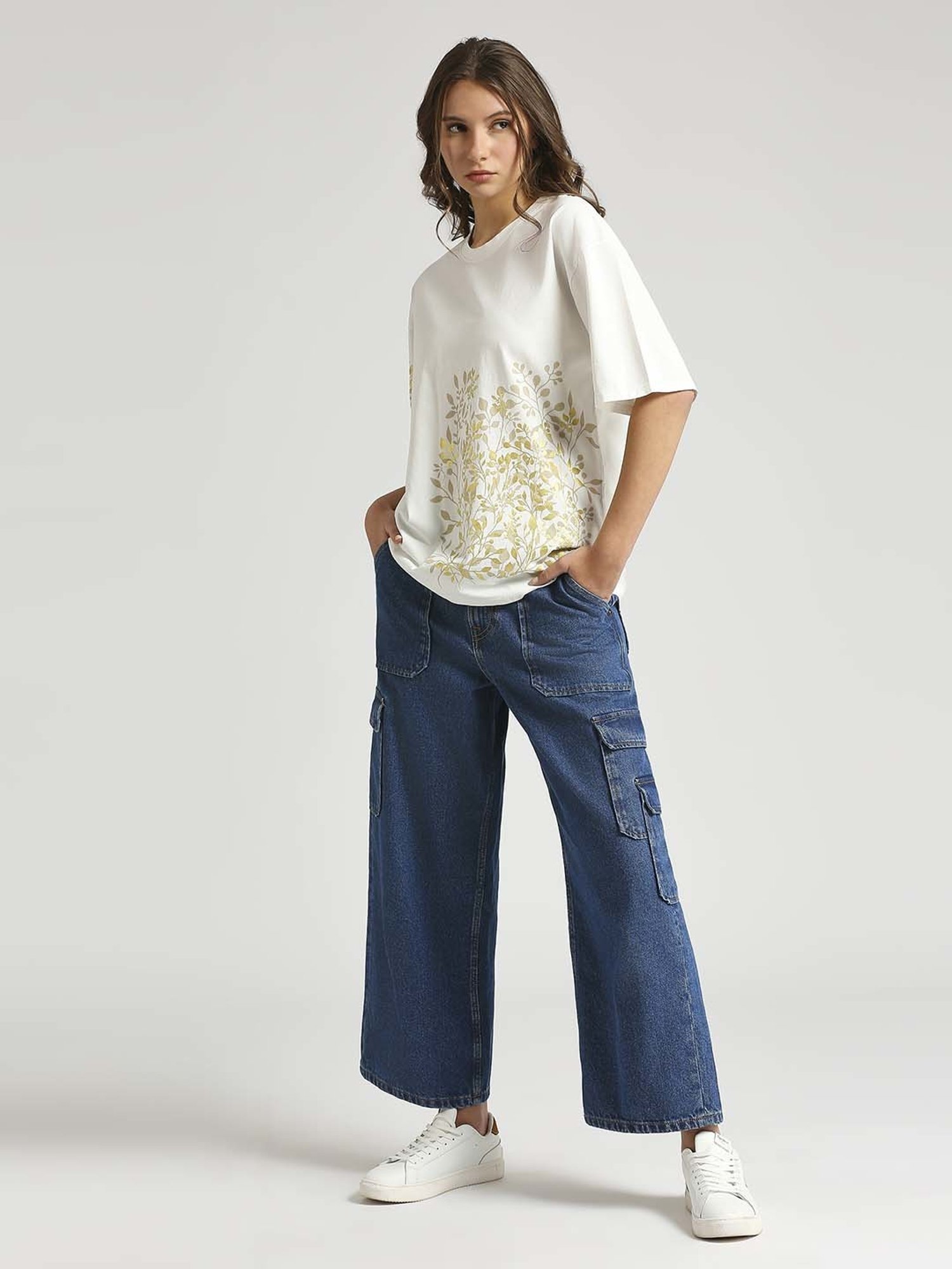 Pepe Jeans White Cotton Printed T-Shirt