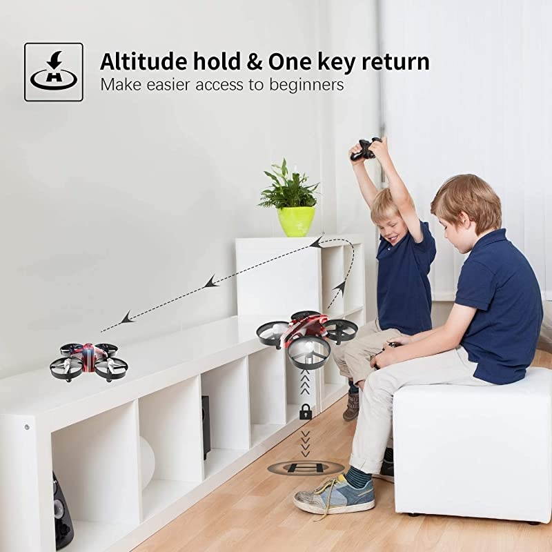 Mini Drone for Kids and Beginners,Portable Remote Control RC Quadcopter Drone Toy, Best Drone for Boys and Girls with Altitude Hold, 3D Flips, Headless Mode,LED Light&Extra Batteries AT-66(Red)&hellip;