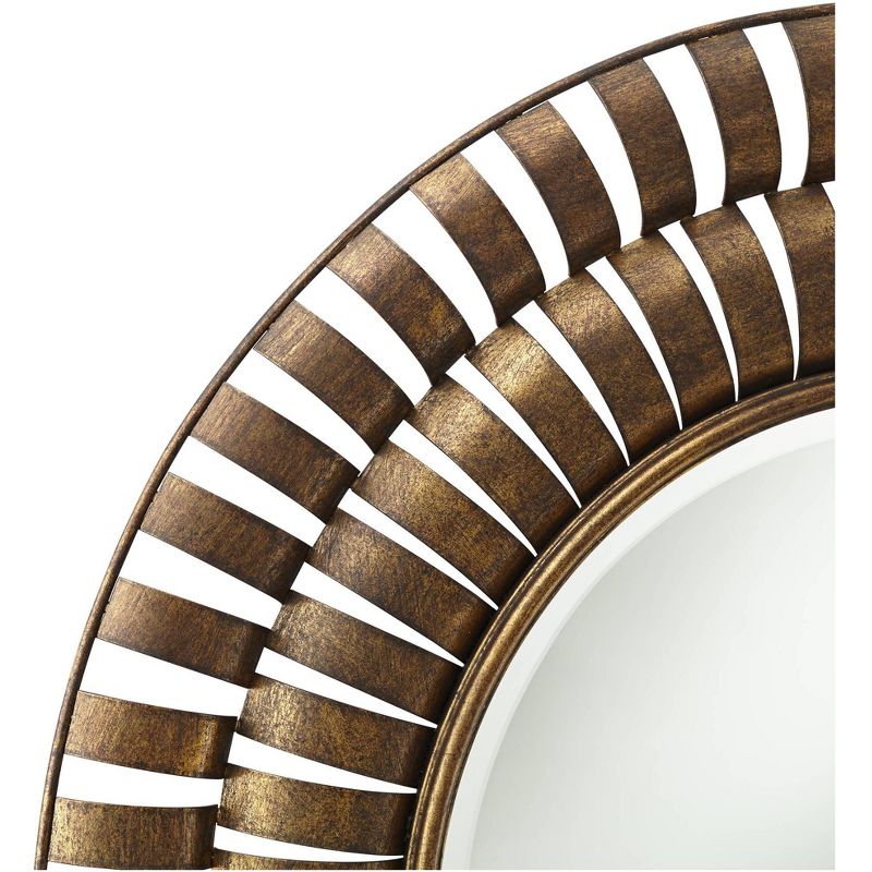 Noble Park Tamlin Antique Bronze Metal 35 1/2" Round Wall Mirror