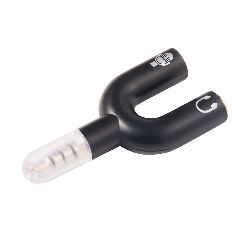 INSTEN Universal 3.5mm Headset and Microphone Y Splitter Adapter, Black