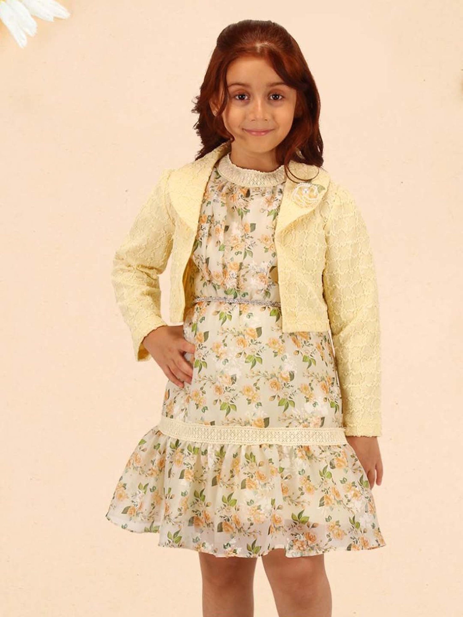 Many Frocks Kids Red Solid Dress