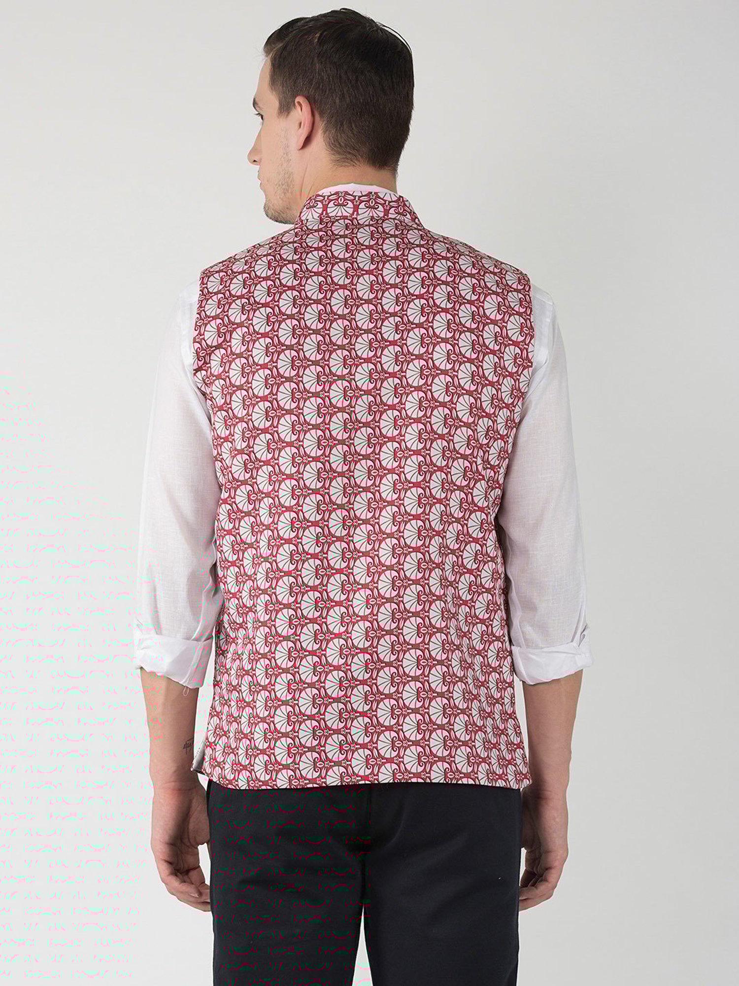 Hangup Plus Multicolor Regular Fit Printed Nehru Jacket
