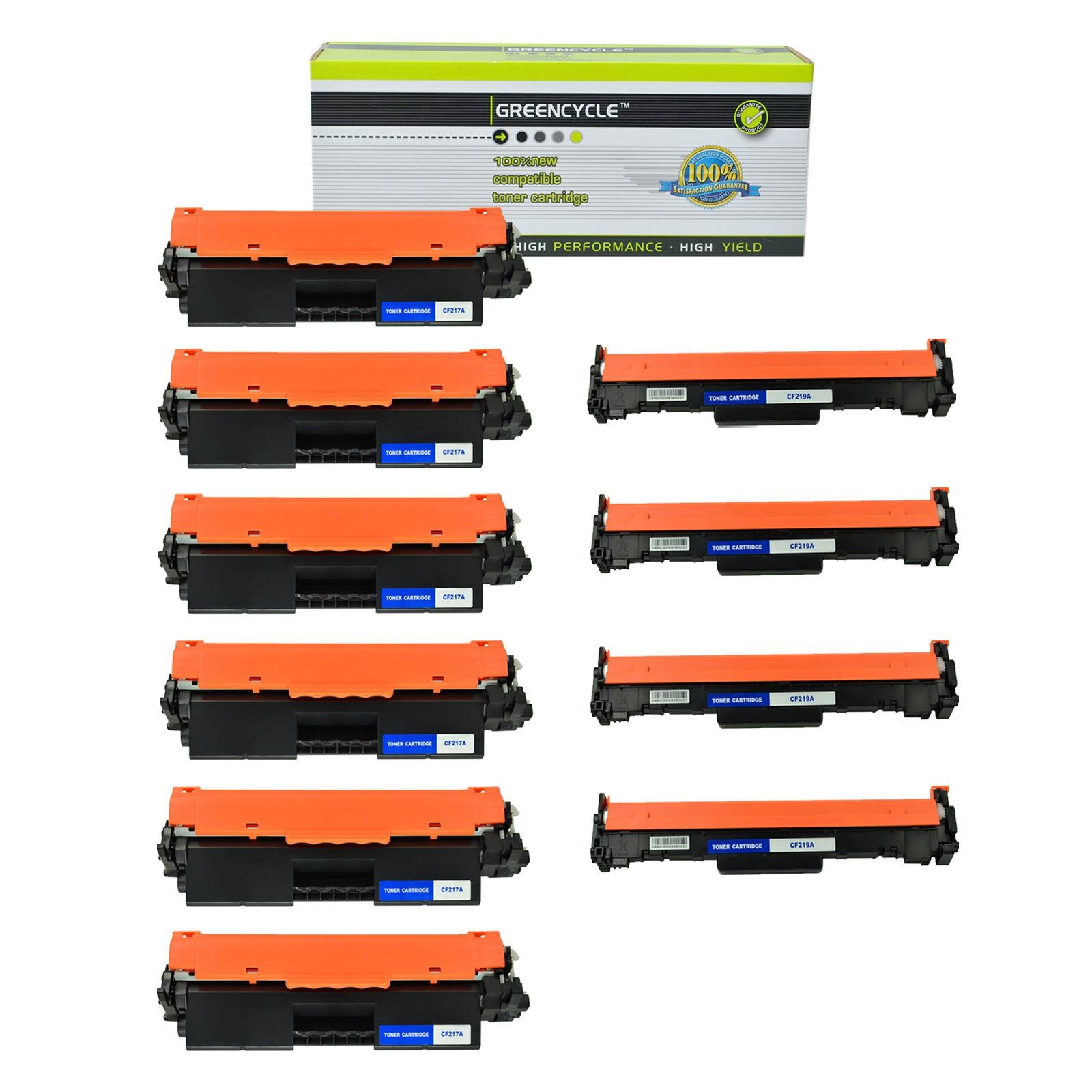 GREENCYCLE 10PK Compatible for HP 17A CF217A 19A CF219A with Chip (6 Toner, 4 Drum) use in Laserjet Pro M102a MFP M130a Printer