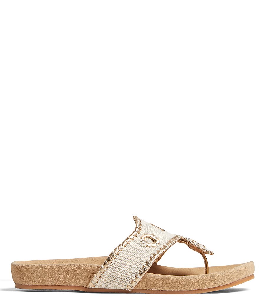 Jack Rogers Linen Comfort Jacks Thong Sandals