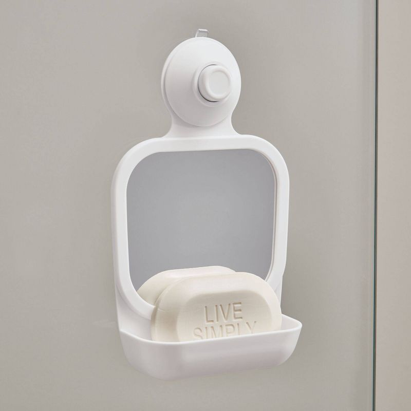 Cade Push Lock Suction Mirror White - iDESIGN