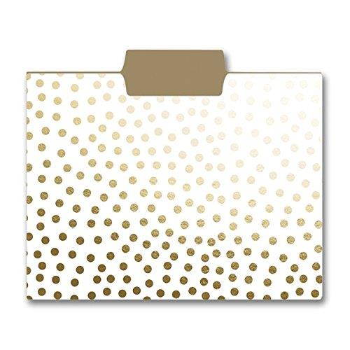 Graphique Gold Dots File Folder Set - File Set Includes 9 Folders with 3 Unique Polka Dot Designs, Embellished w/ Gold Foil on Durable Triple-Scored Coated Cardstock, 11.75" x 9.5"