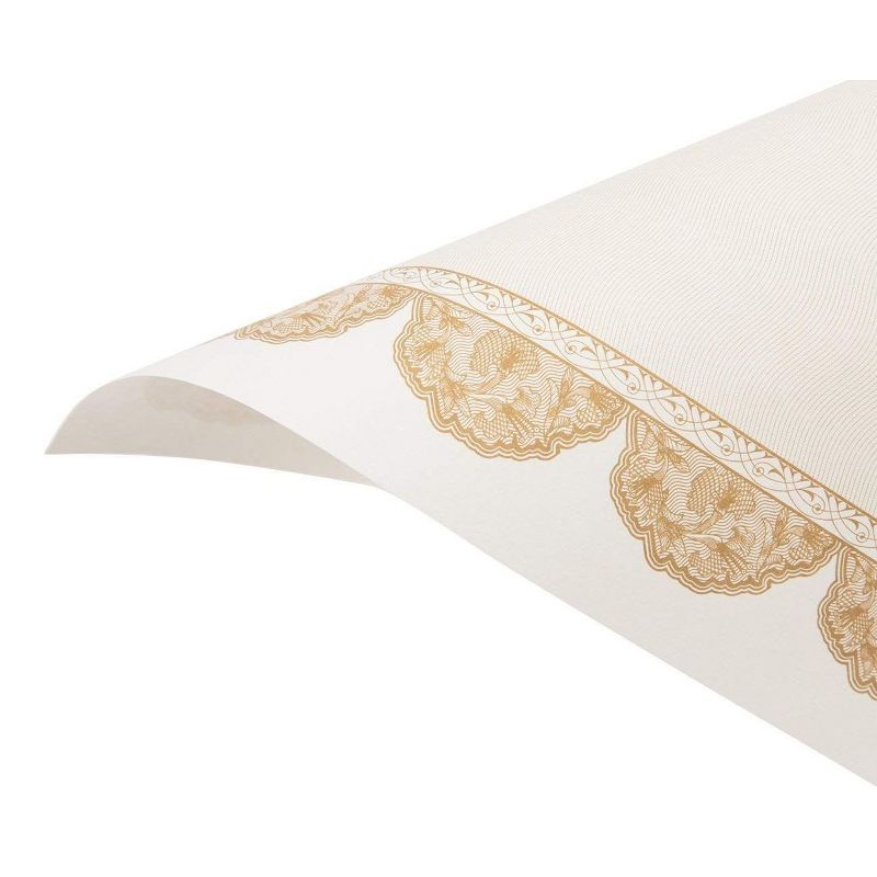 Best Paper Greetings 96-Pack White Blank Certificates Award Paper with Brown Floral Border, A4 Letter Size 8.5 x 11 in