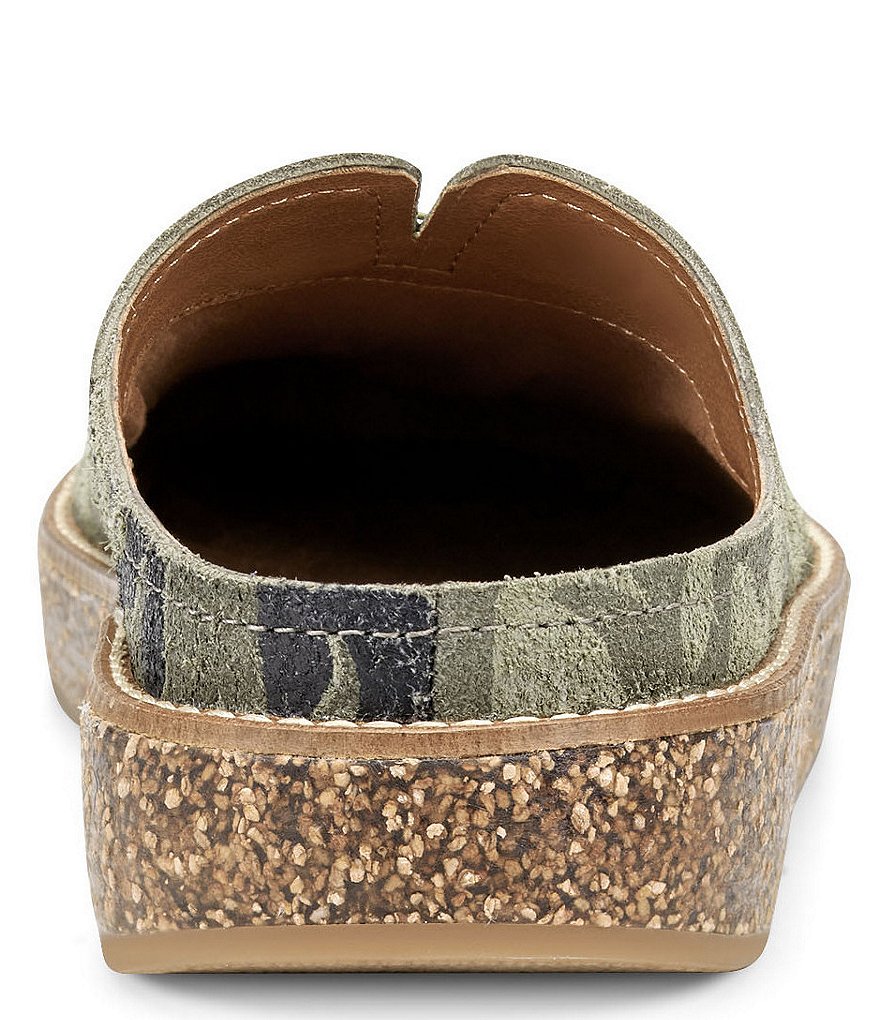 Lucky Brand Tamala Camo Printed Leather Mule Clogs