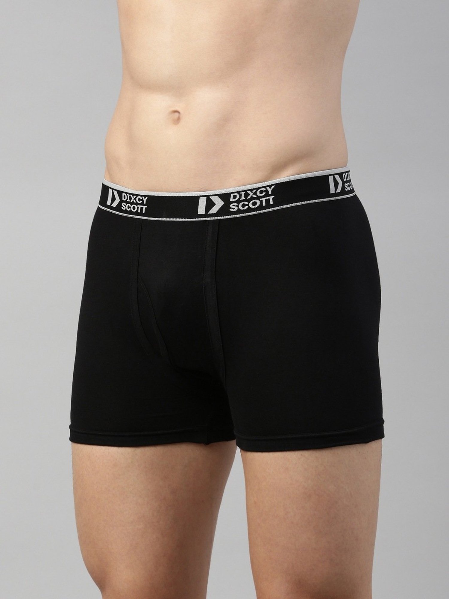 Dixcy Scott Originals Black Cotton Regular Fit Trunks - Pack Of 3