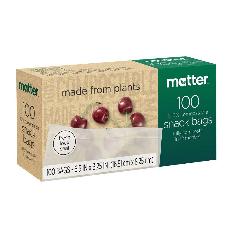 Matter 100% Compostable Snack Bags - 100ct
