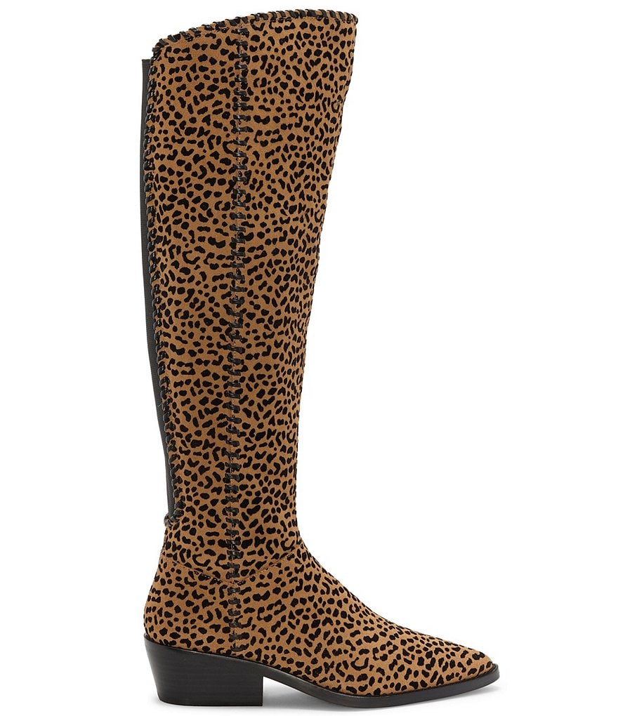1. STATE Sage Leopard Print Suede Over-The-Knee Block Heel Boots