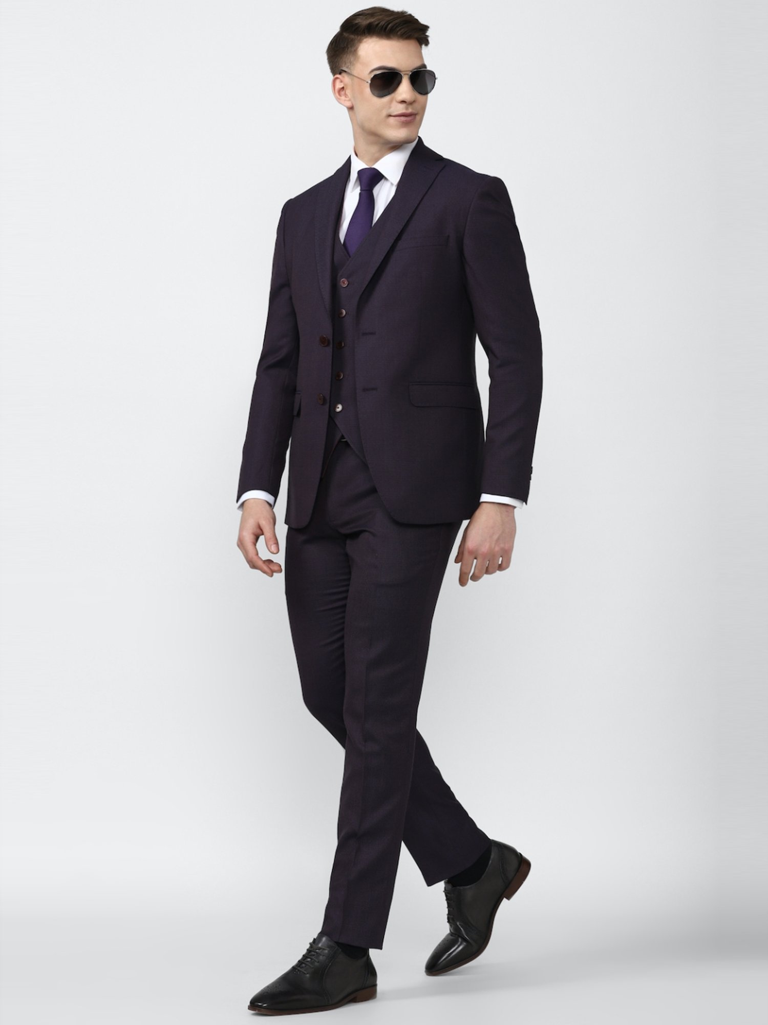 Parx Black Regular Fit Two Piece Suit