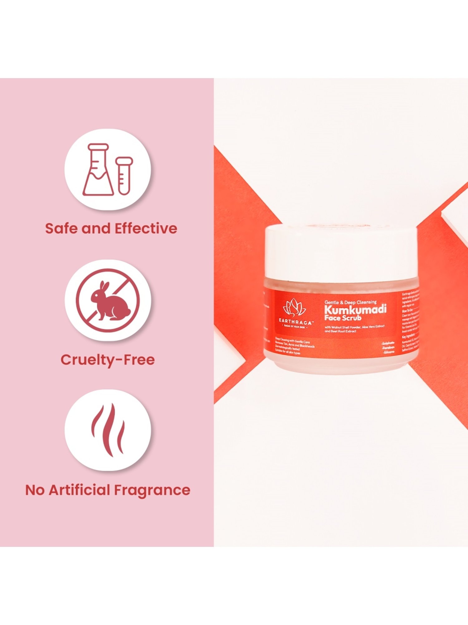 Earthraga Gentle & Deep Cleansing Kumkumadi Face Scrub - 100 ml