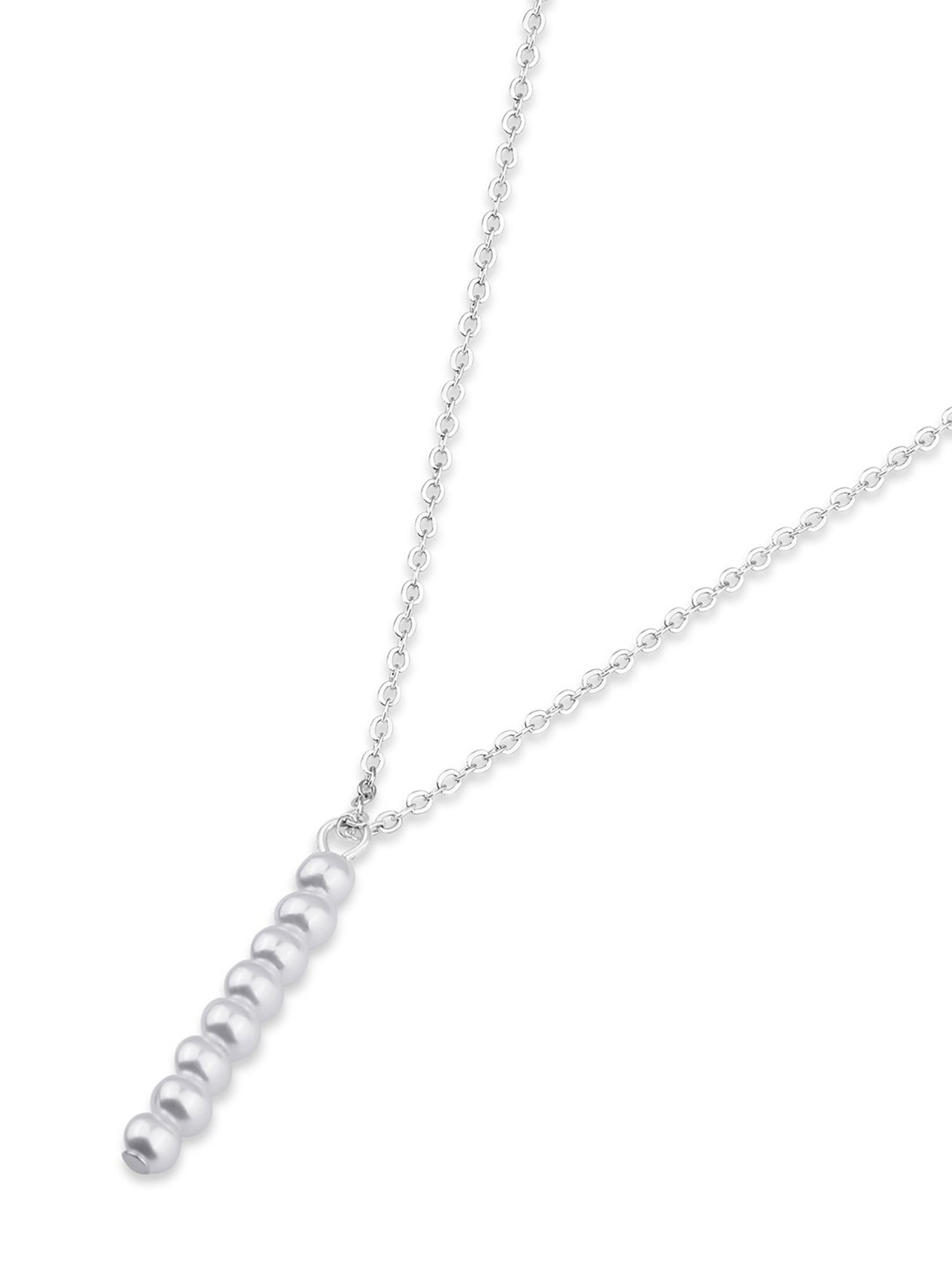 ToniQ Silver-Plated Beaded Necklace for Women