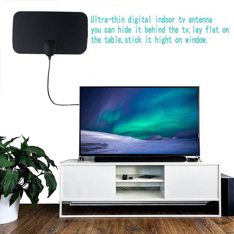 High Quality 4K 25dB High Gain HD TV DTV Box Digital TV Antenna 50 Miles Booster Active Indoor Aerial HD Flat Design