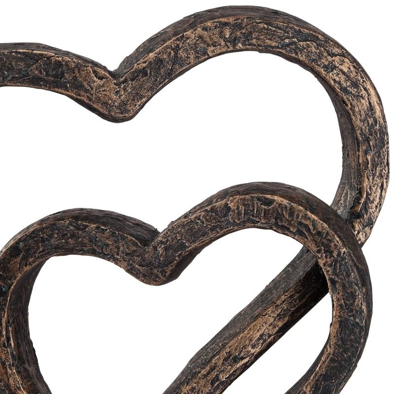 Kensington Hill Interlocking Hearts 11 3/4" High Bronze Finish Sculpture