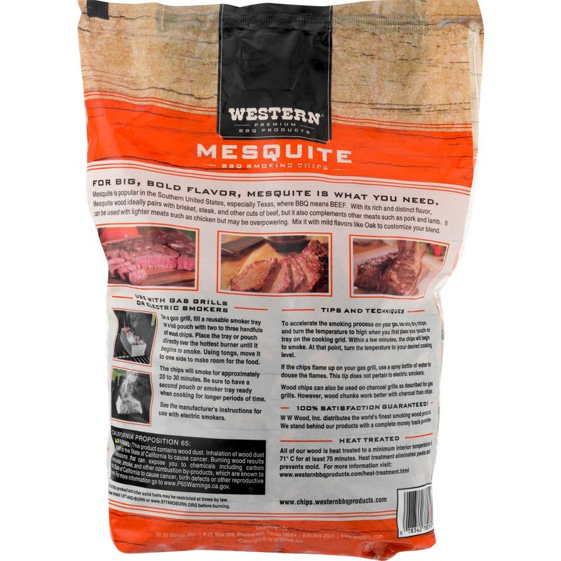 Western BBQ Products Mesquite Barbecue Cooking Chips, 180 Cubic Inches (6 Pack)