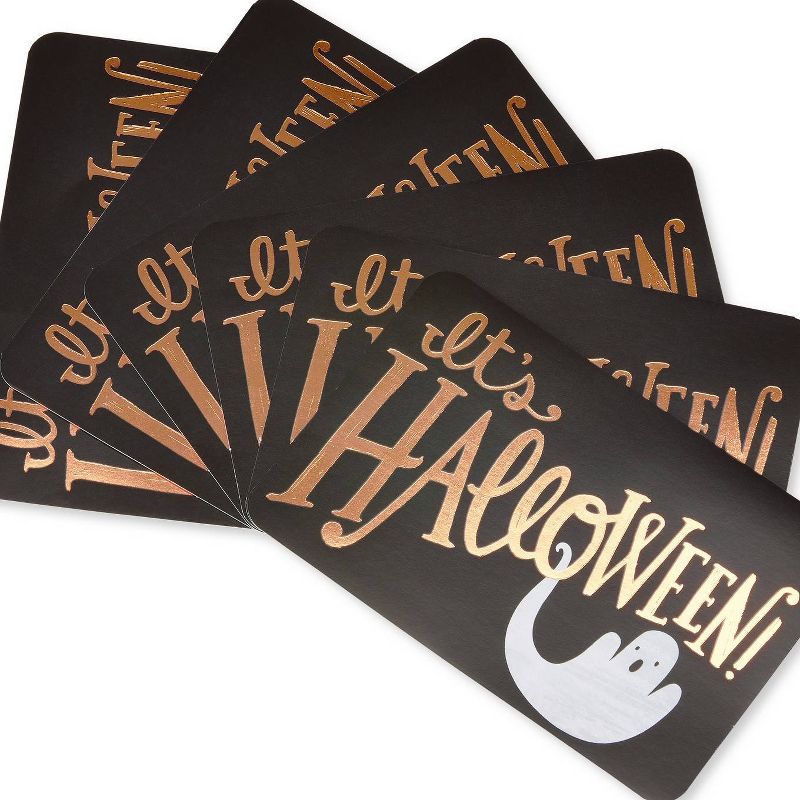 6ct Foiled Ghost Halloween Greeting Card