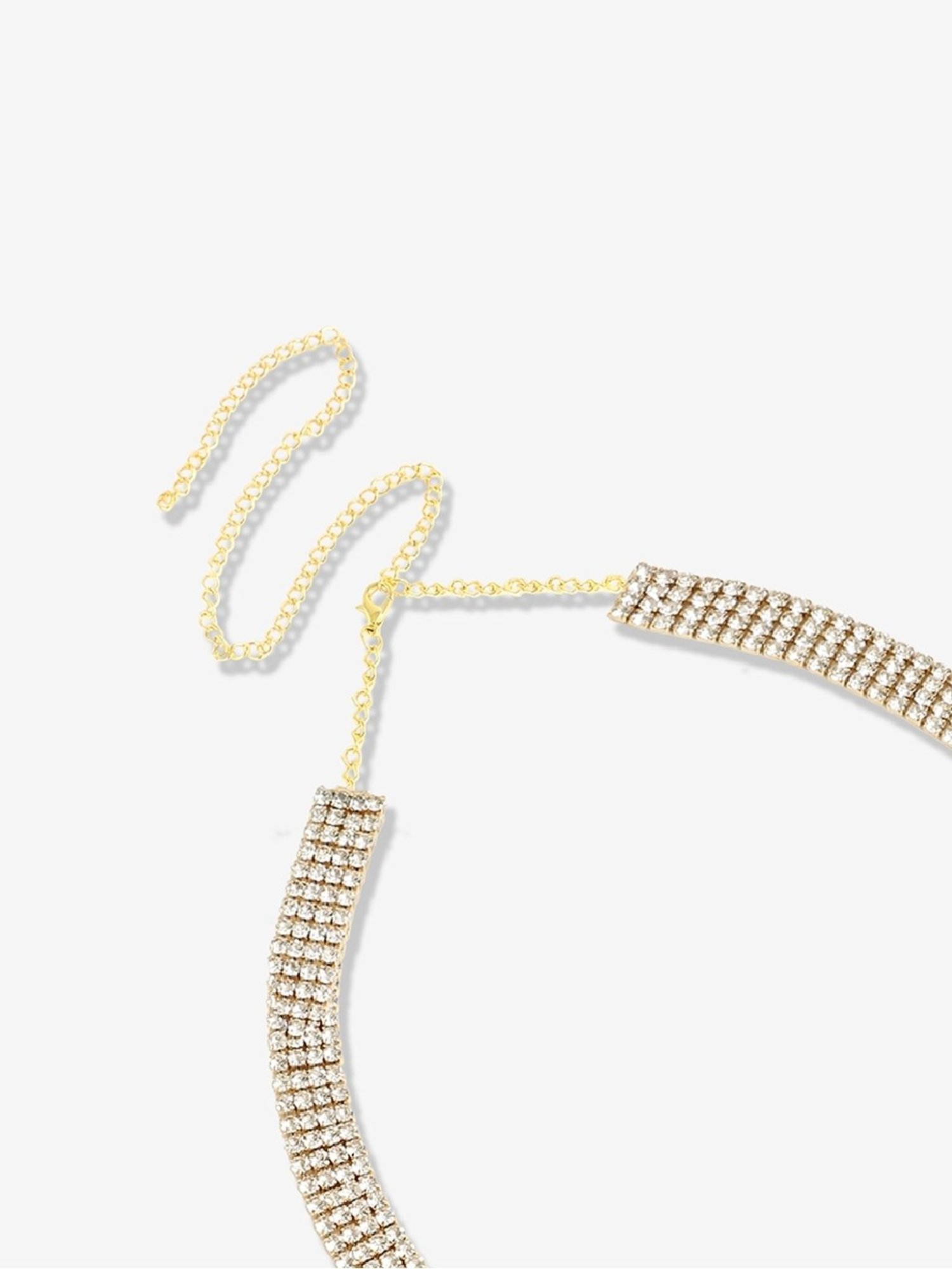 ToniQ Gold-Plated White Baroque Choker Necklace for Women