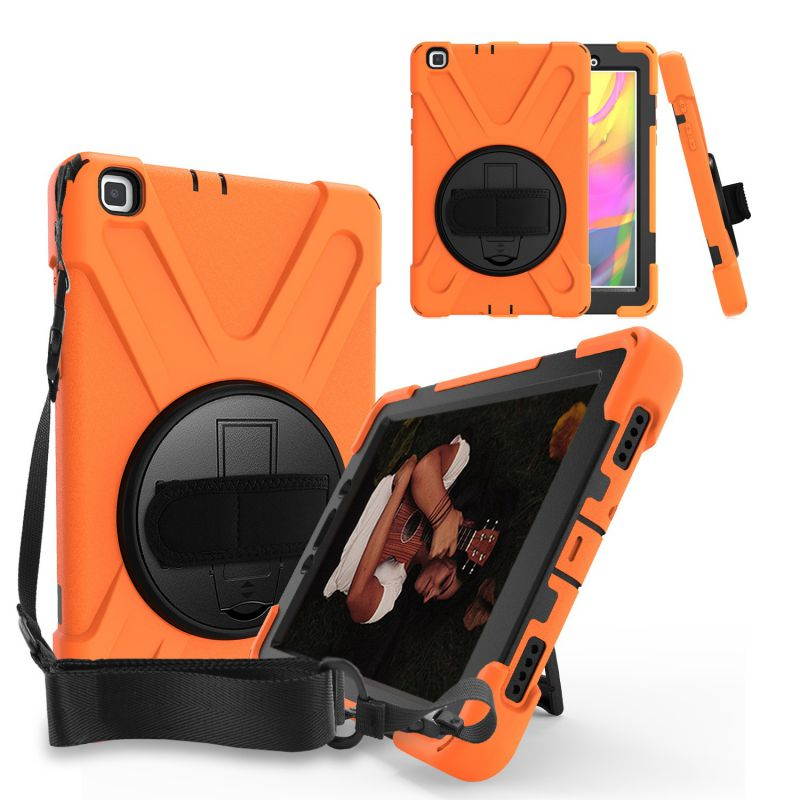 Galaxy Tab A 8.0 T290 Case, Heavy Duty Rugged Shield Case, Shockproof Drop Protection Kickstand Handstrap Shoulderstrap For Samsung Galaxy Tab A 8.0 2019 SM-T290 [Black]