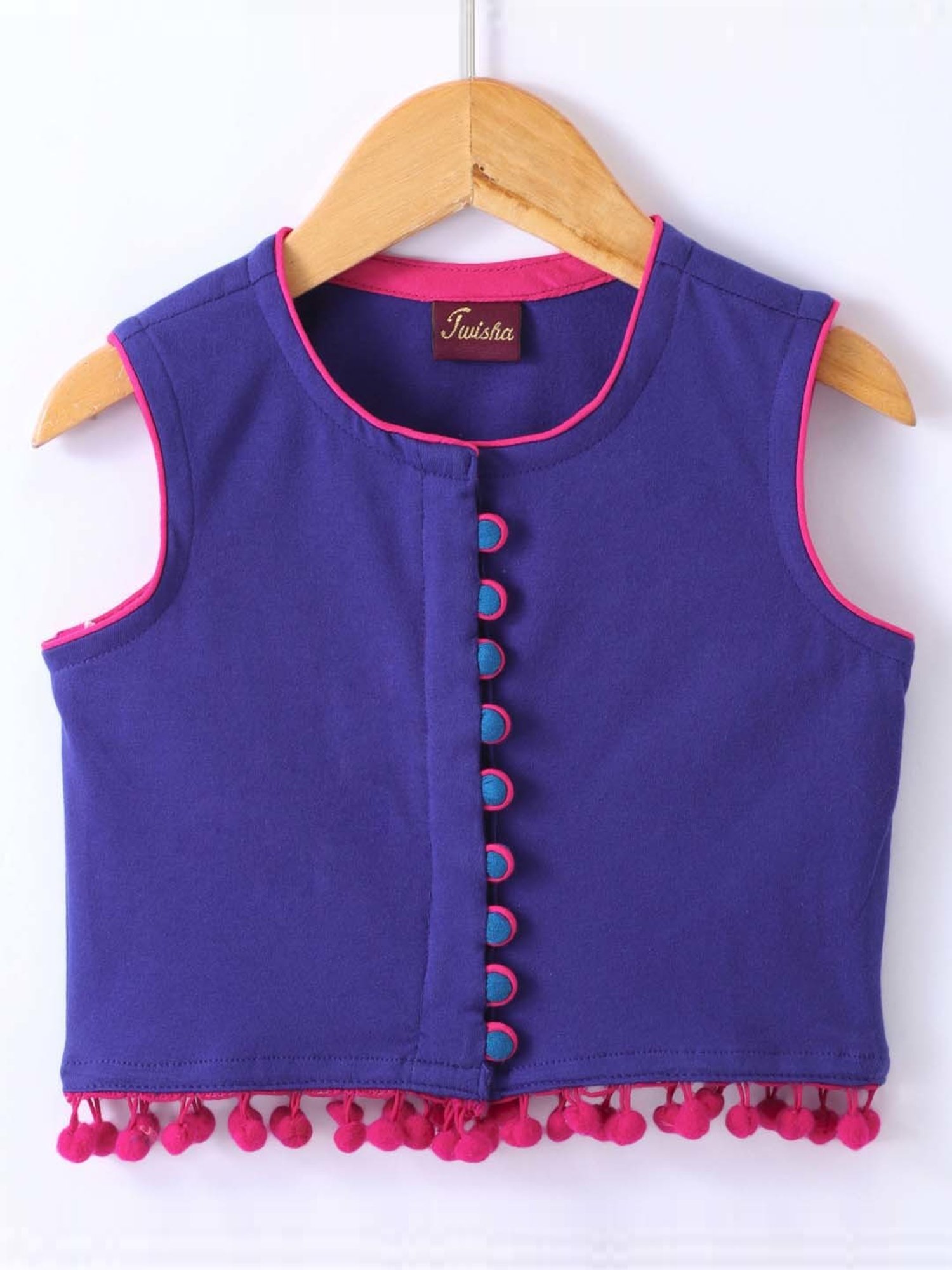 TWISHA Kids Blue Cotton Regular Fit Top Set