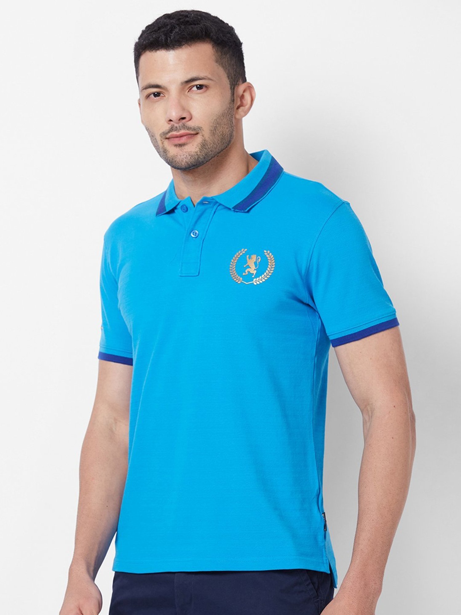 Giordano Blue Slim Fit Polo T-Shirt