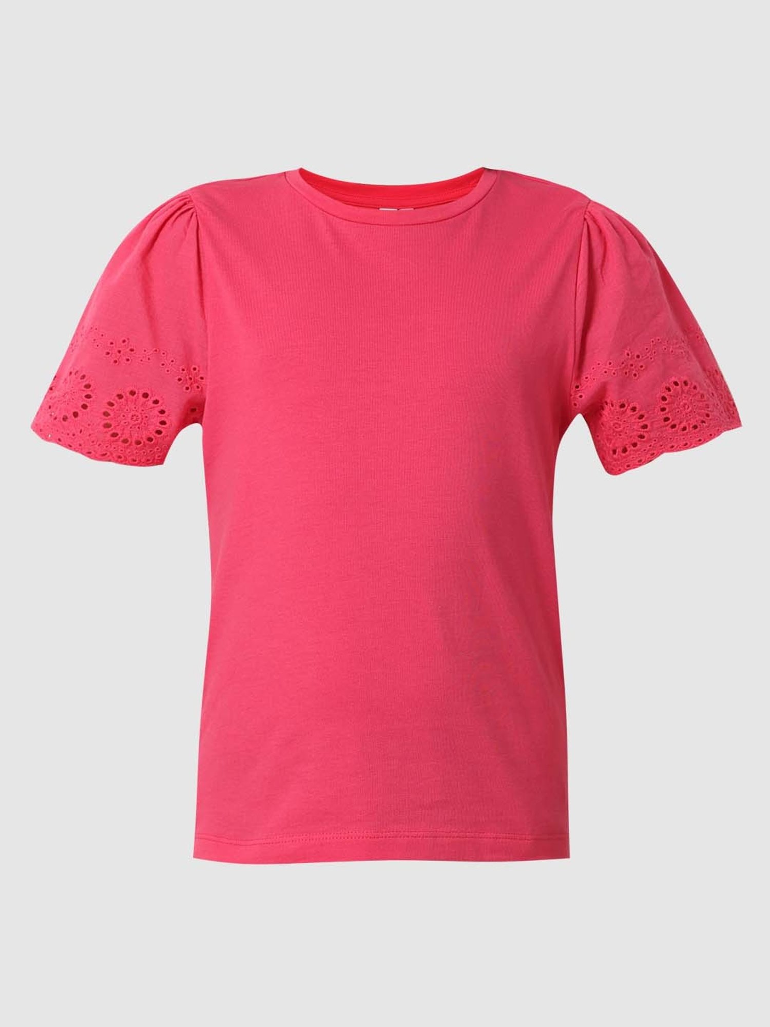 VERO MODA GIRL Pink Cotton Regular Fit Top