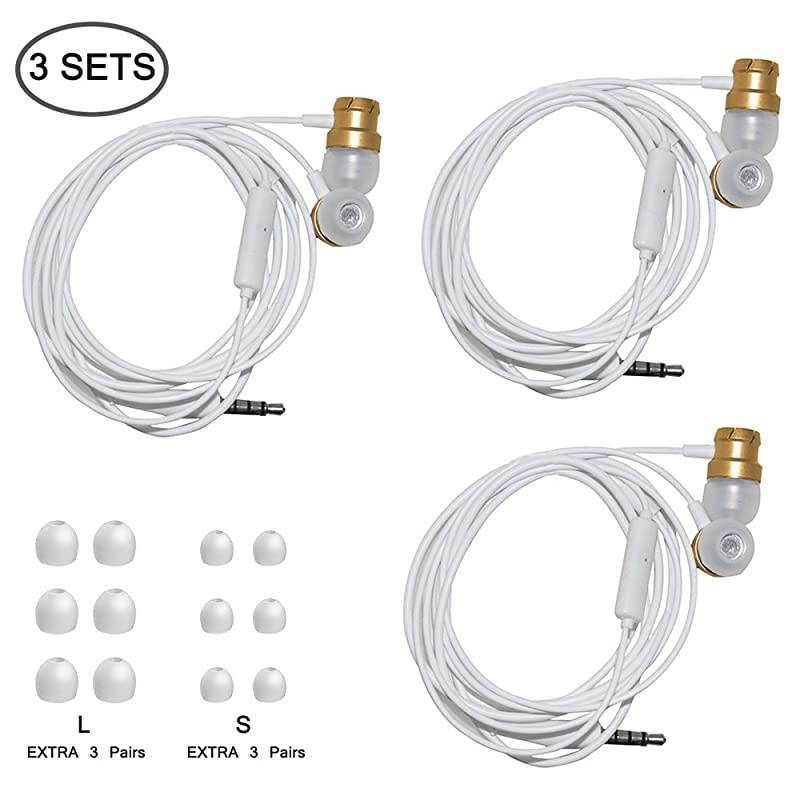 3 Packs Earbud Headphones with Remote Microphone  In Ear Earphone Stereo Sound Noise Isolating Tangle Free for iOS and Android Smartphones Laptops Gaming Fits All 35mm Interface Device