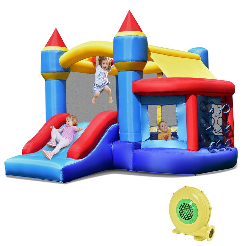 Costway Inflatable Bounce House Castle Slide Bouncer Shooting Net