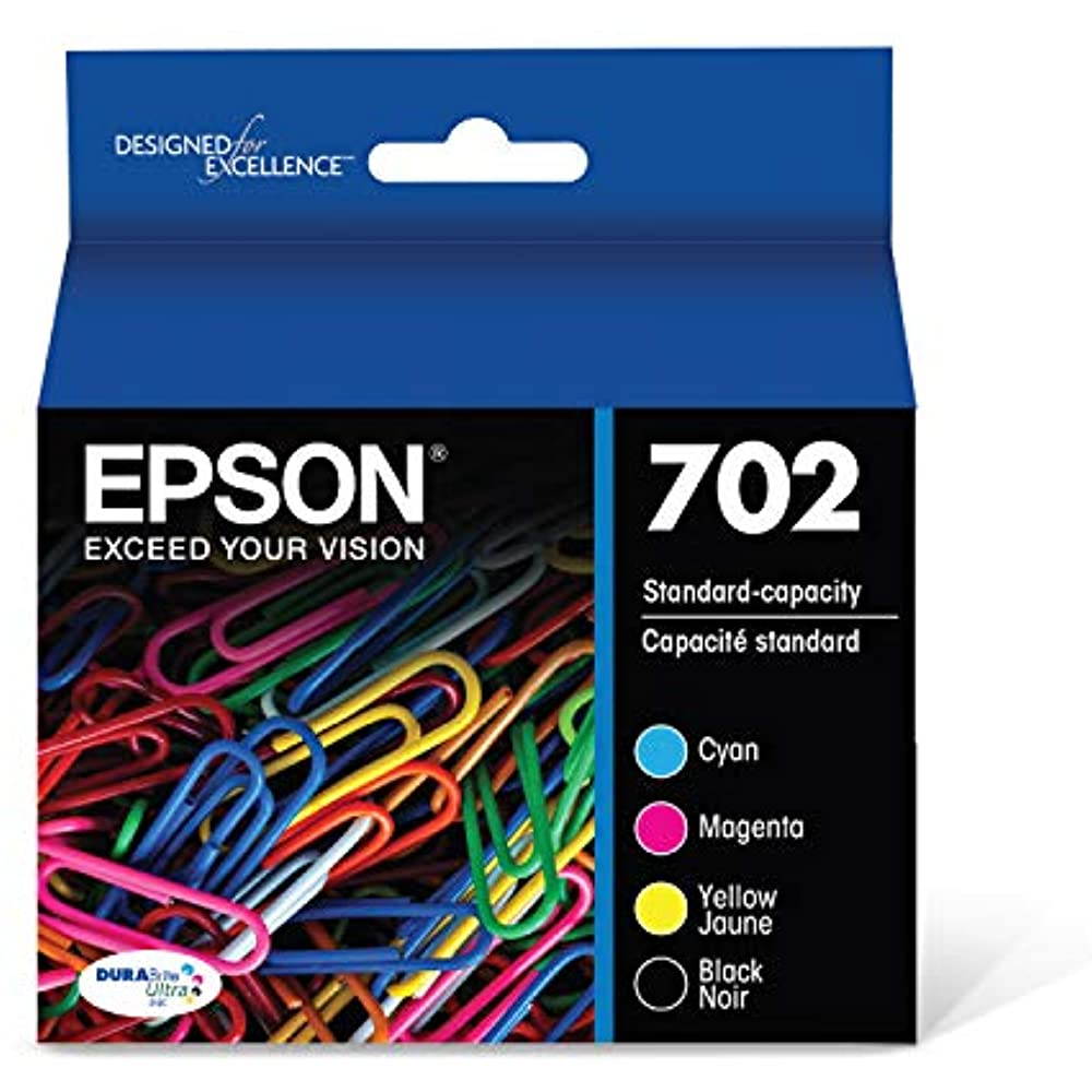 Epson Durabrite Ultra 702 Ink Cartridge - Black Cyan Magenta Yellow