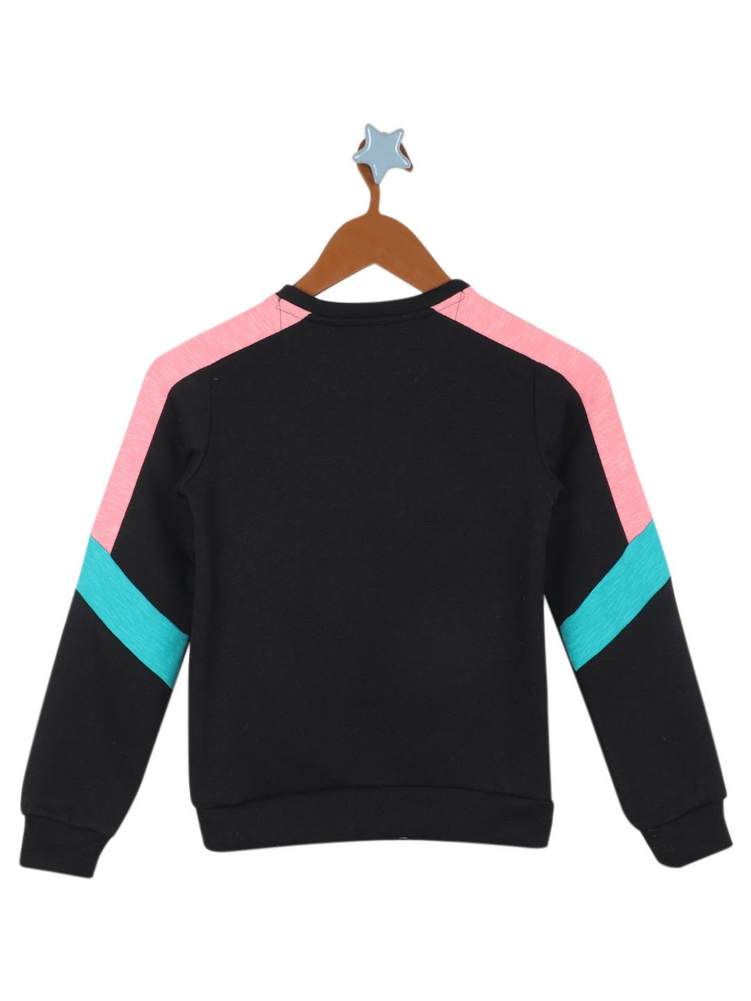 Monte Carlo Kids Black Printed Full Sleeves Sweatshirt