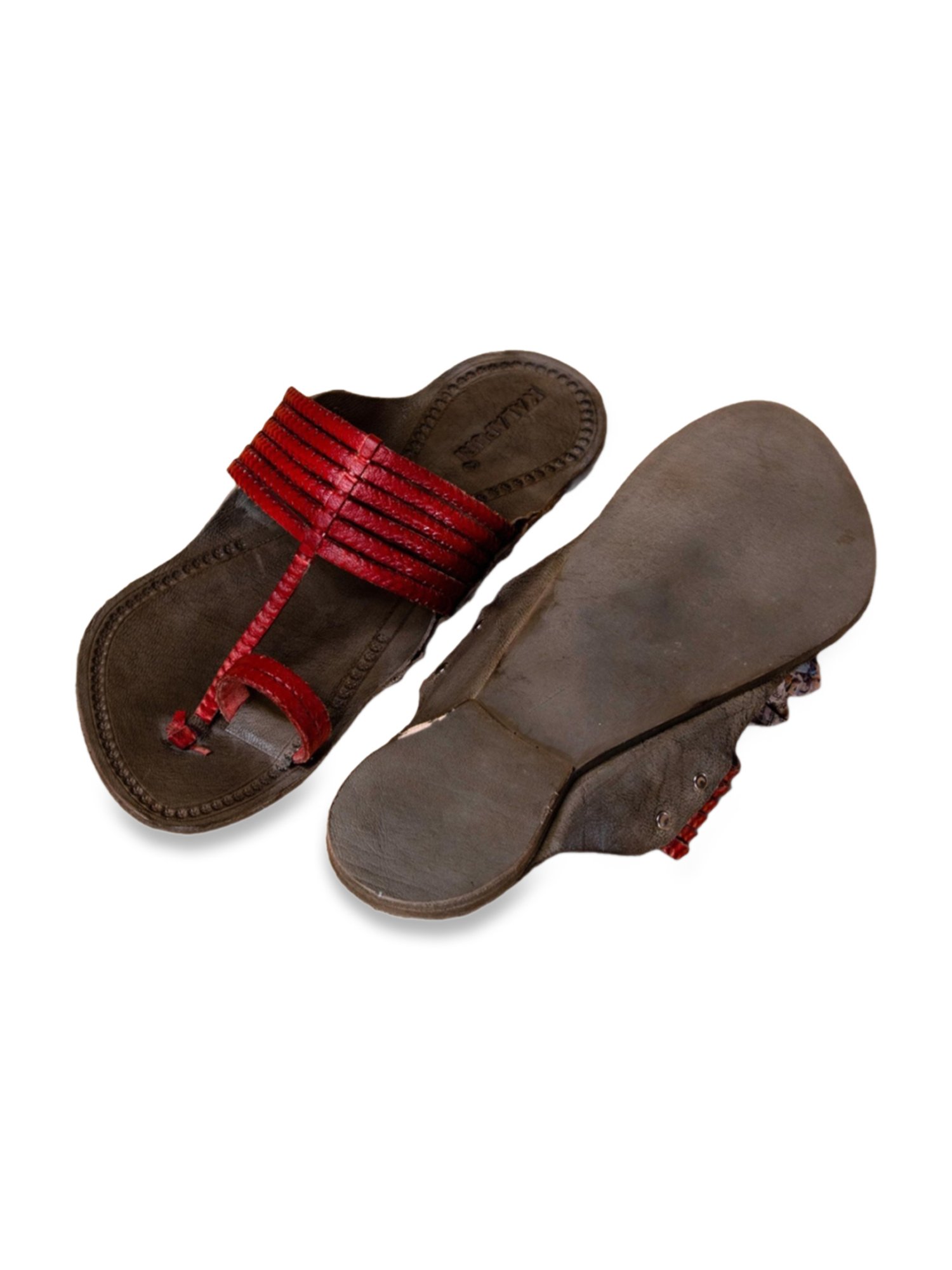 Kalapuri Men's Grey Kolhapuri Sandals