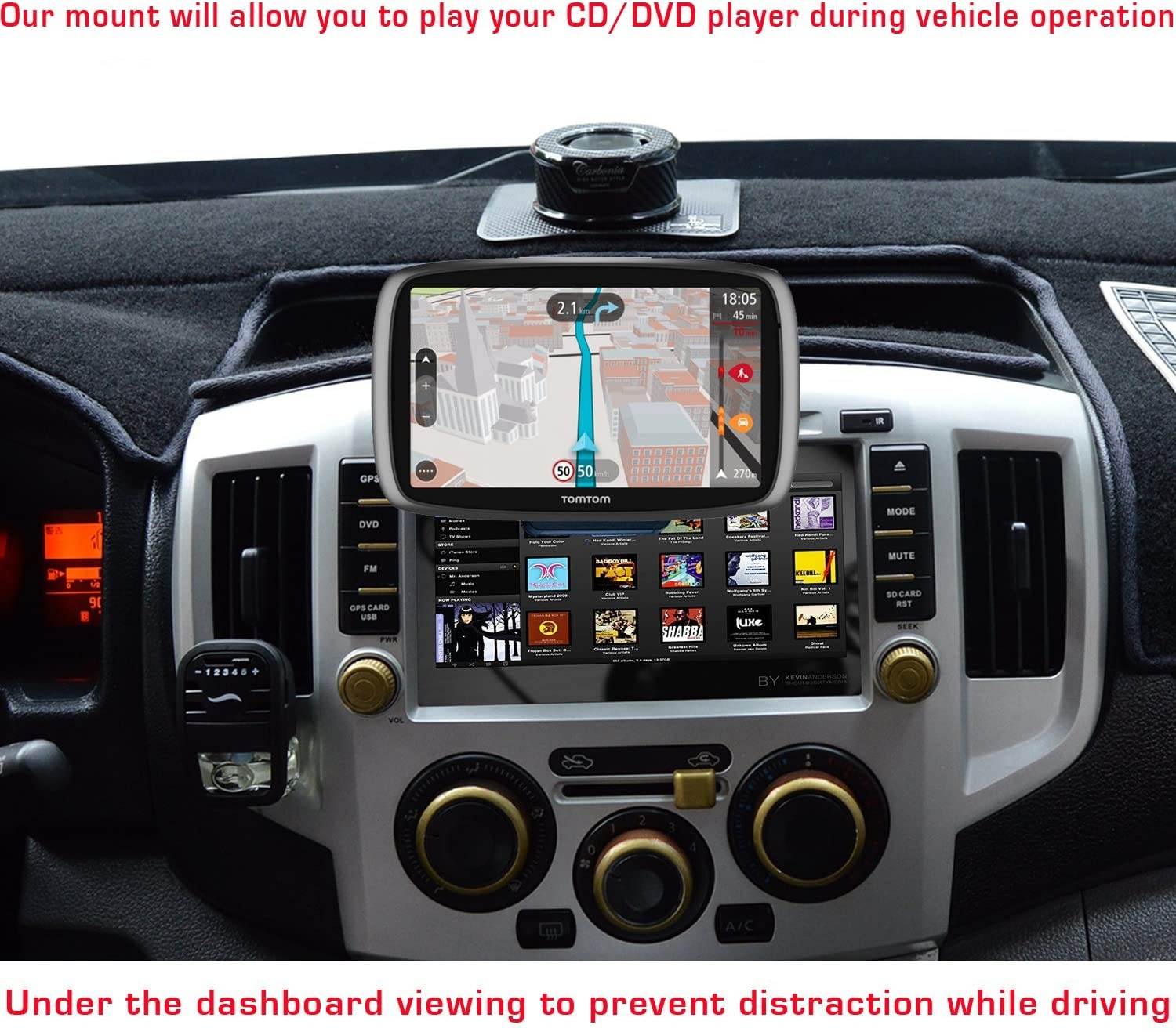 ChargerCity Blade Car DVD/CD Player Slot Mount for Tomtom Go 50 51 52 60 61 62 500 600 Via 1405 1425 1435 1505 1525 1535 1605 1625 GPS Navigator (Under Dashboard Viewing to Prevent Distraction)