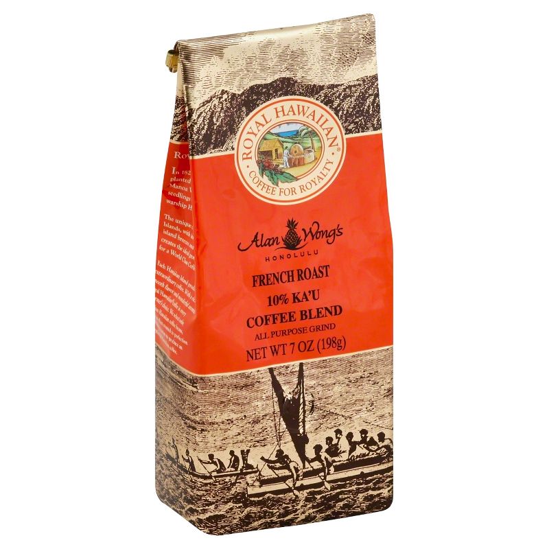 Royal Hawaiian 10% Ka'U Blend French Roast Dark Roast Ground Coffee - 7oz