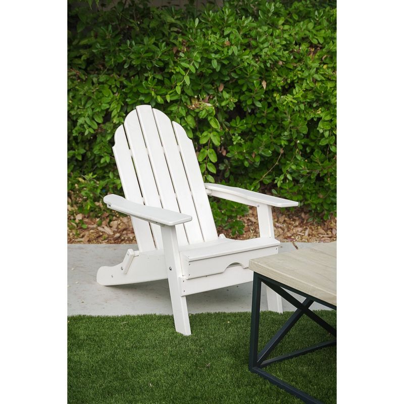 37.8" Foldable Weather Resistant  Outdoor Adirondack Chair - White - XBrand