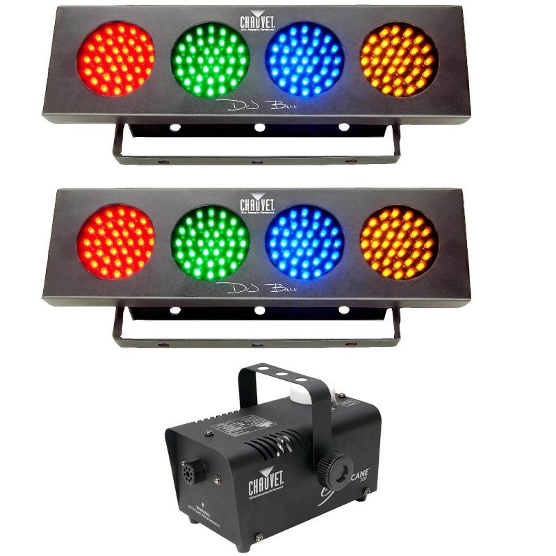 CHAUVET HURRICANE H700 H-700 Fog/Smoke Machine + 2) DJ BANK LED RGBA Wash Lights