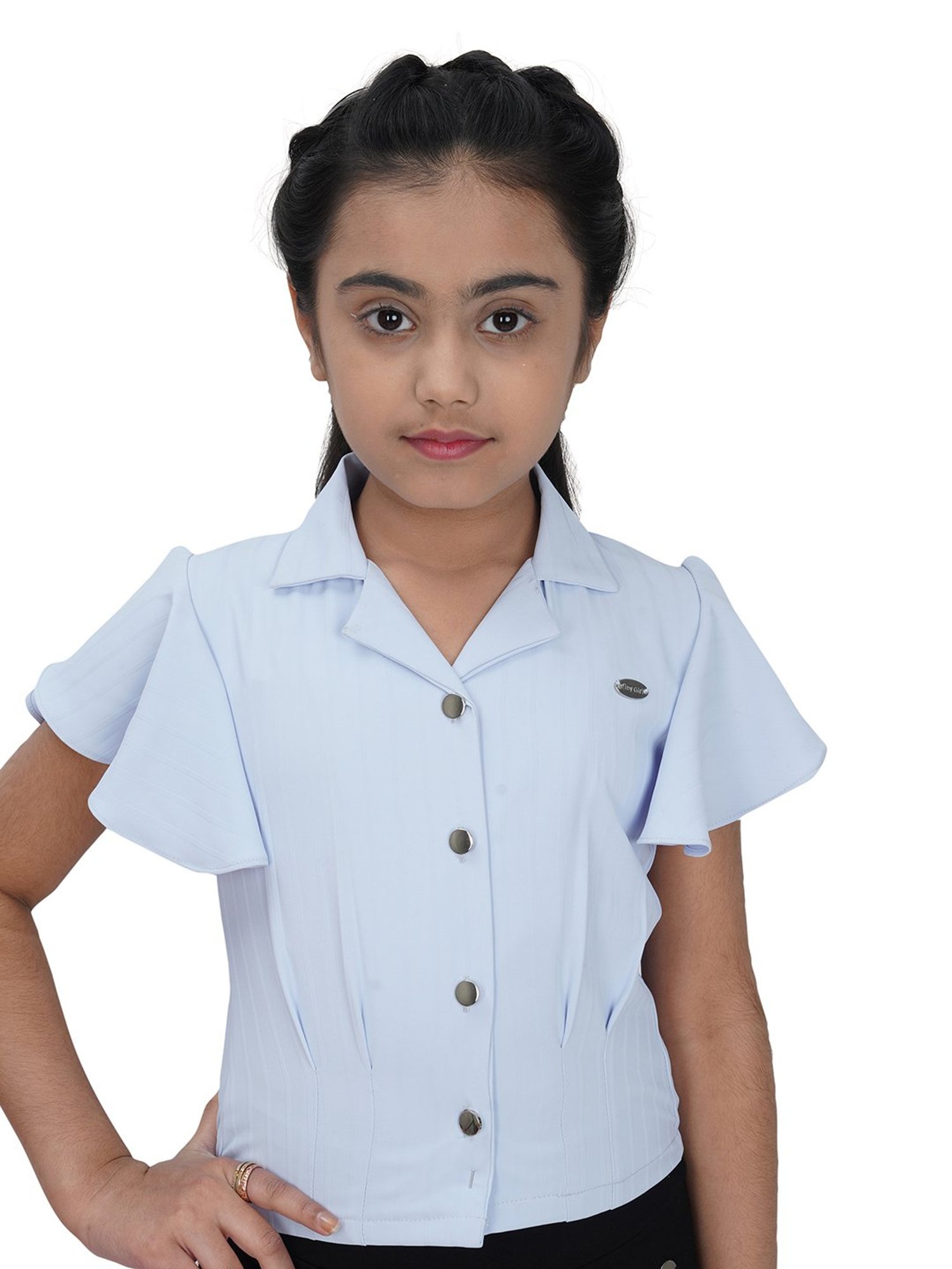 Tiny Girl Sky Blue Solid Top