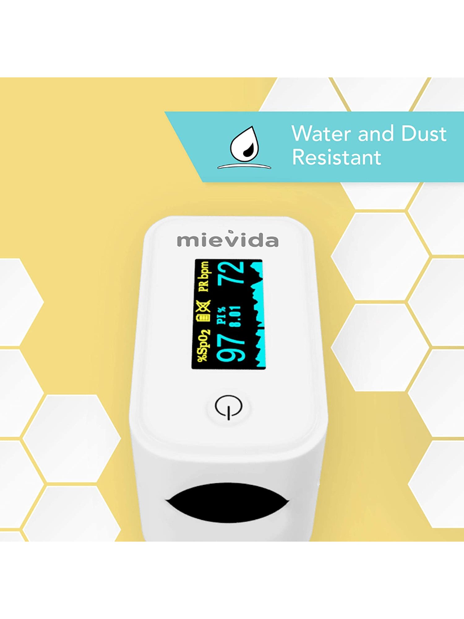 Mievida Finger Tip Pulse Oximeter with OLED Display, Hi or Low Spo2, Pulse Rate Indicator