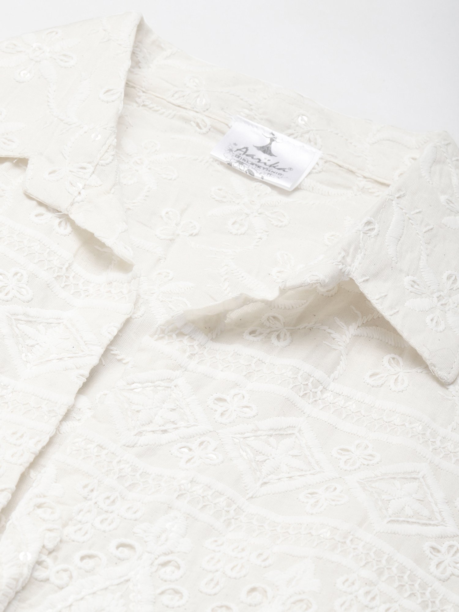 Aarika Cream Embroidered Ethnic Jacket