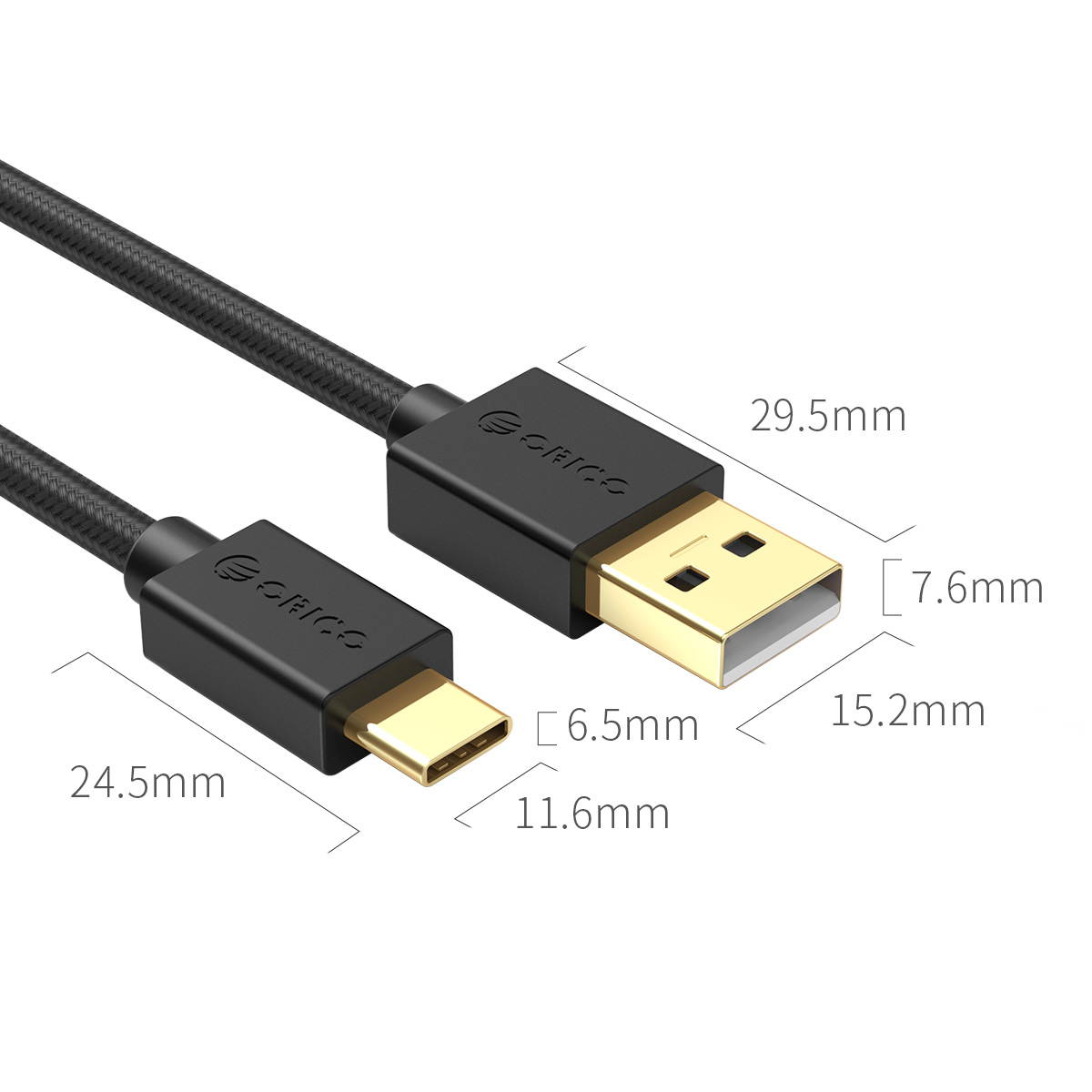 ORICO USB2.0 To Type C Cable USB 2.0 Type A to USB 3.1 Type &ndash;C gold plated Cables 1.64ft - 6.6ft 0.5m - 2m For Phones,  Laptops