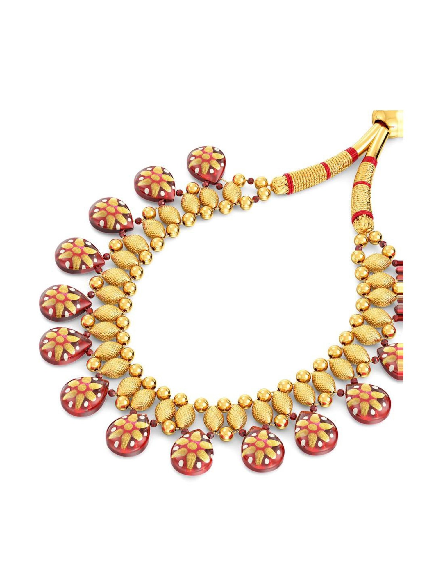 CKC Repouss&iquest; Work Rudraksha Gold Extender Neck Chain: Spiritual Elegance
