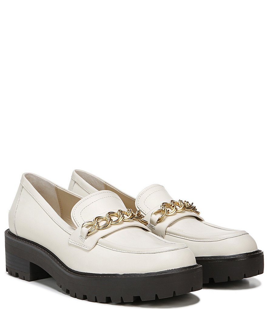 Sam Edelman Taelor Leather Almond Toe Chain Detail Loafers
