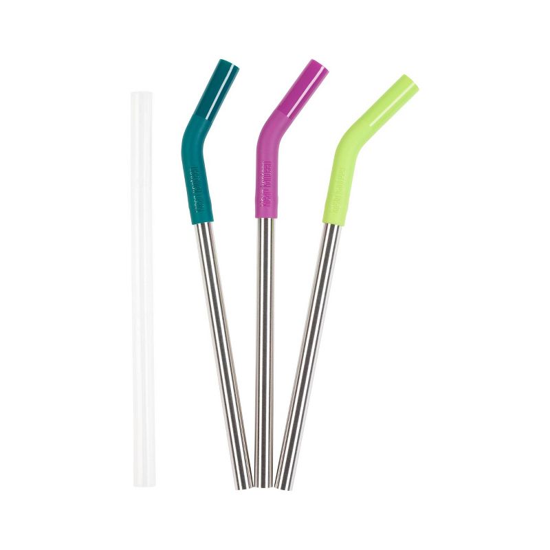 Klean Kanteen Stainless Steel Straw 3pk - Green/Pink